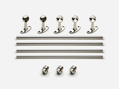 Solid brass Newark towel bar, 8 feet, in a polished nickel finish for kitchens and bathrooms.