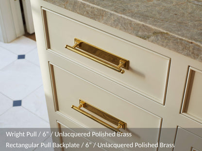 Rectangular Pull Backplate, 1.25" × 7.25" (6" OC)